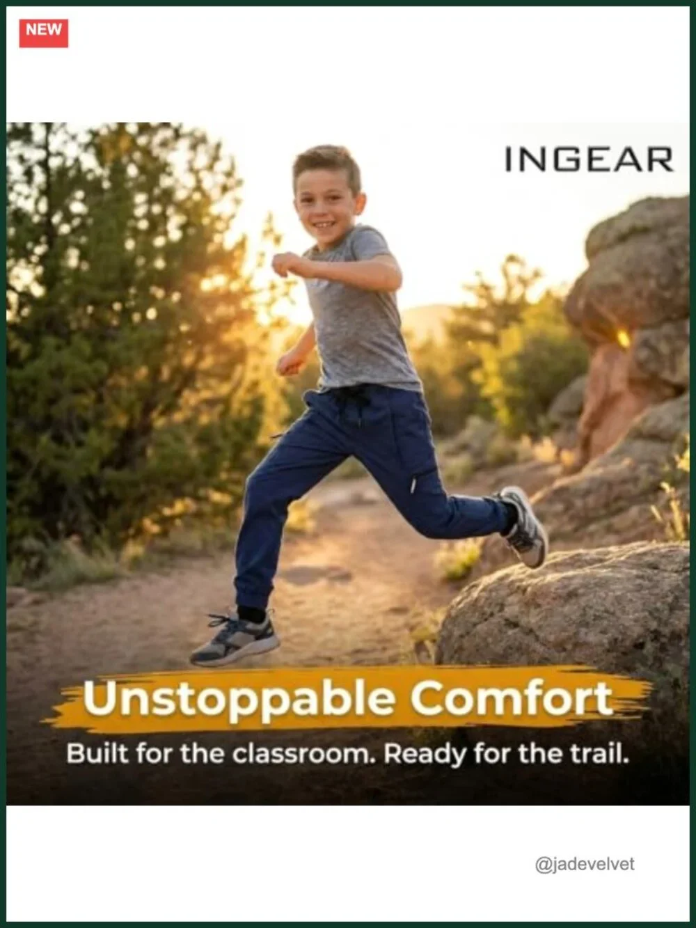 Boys Cargo Jogger Pants Elastic Waist Zipper Pockets School Trousers